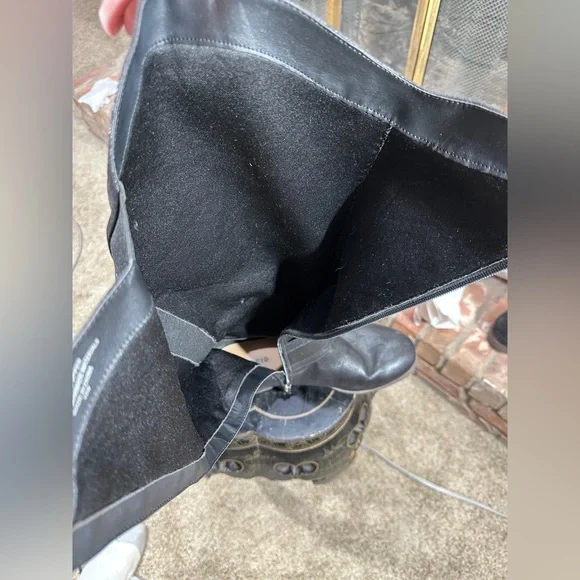 Torrid Black Knee High Moto Boots 10W Wide Calf Faux Leather Zip Riding Boot - Picture 6 of 14